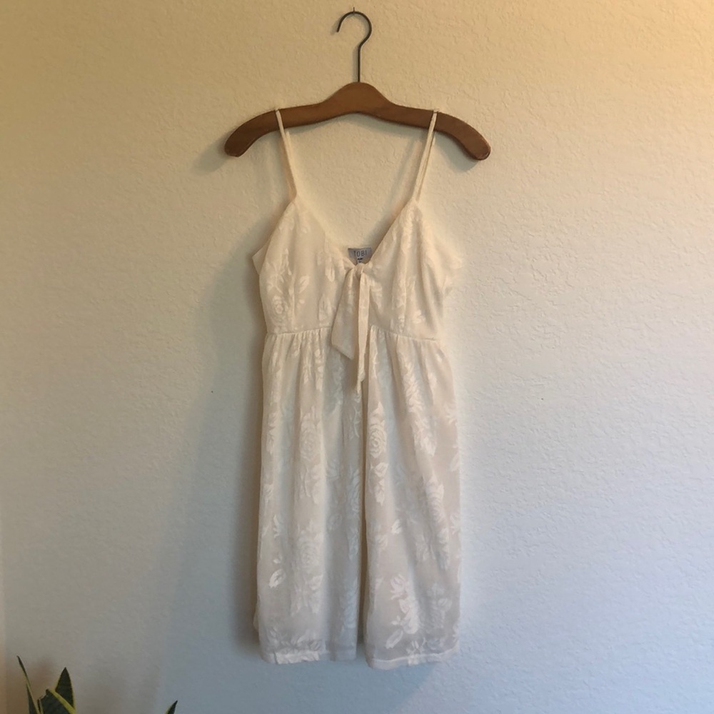 Tobi off white babydoll spaghetti strap dress